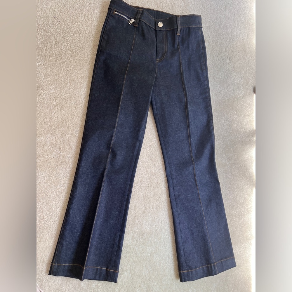 Club Monaco Dark denim cropped flare jeans